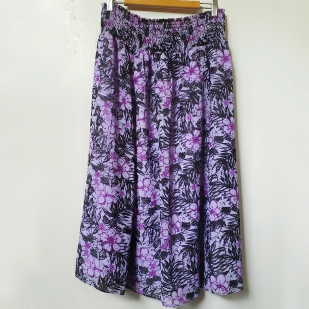 Flowy Tropical Printed Skirt